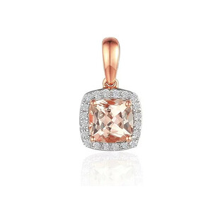 Zawieszka z różowego złota z morganitem i diamentami AW 58266 R-MO CUSHION próba 585