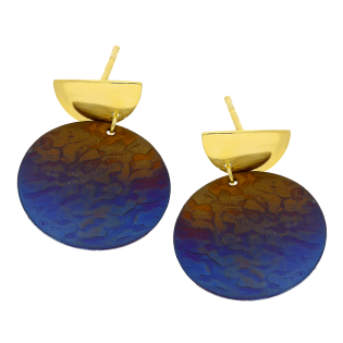 Kolczyki pozłacane tytanowe kółko i gładkie półkółko/sztyft A6 07180373-00 próba 925