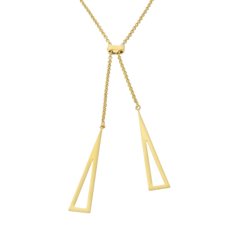 Naszyjnik pozłacany dwa trójkąty/krawatówka rolo A6 07580479-00 próba 925