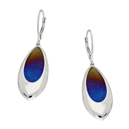 Kolczyki srebrne tytanowa kropla w gładkiej kropli/big.zam. A6 07127035-91 próba 925