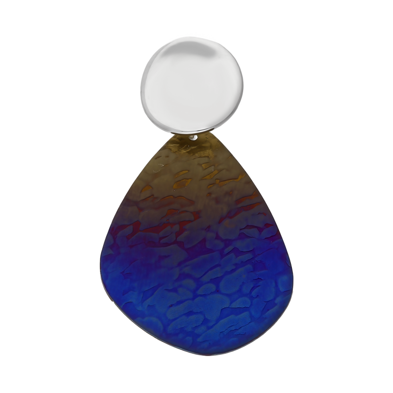 Zawieszka srebrna tytanowa kropla i gładkie kółko A6 07670358-00 próba 925