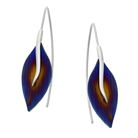 Kolczyki tytanowe liść i pałka/rybka A6 09147561-80 próba 925