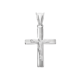 Krzyżyk srebrny żłobiony z wizerunkiem Pana Jezusa  MV GKD084 próba 925
 Waga-1,11