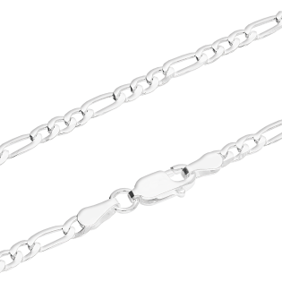 Łańcuszek srebrny rodowany splot figaro 3 mm