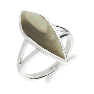 Pierścionek łezka z zieloną masą perłową NJ 0005 próba 925