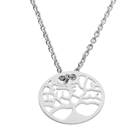 Naszyjnik srebrny drzewko szczęścia w kole/anker PW556 ROD próba 925