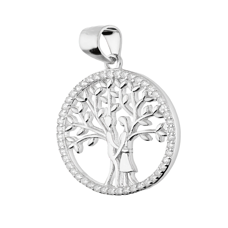 Srebrna Zawieszka Drzewko Szczęścia z Cyrkoniami - JubilerSezam.pl
