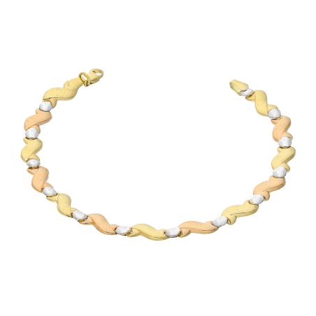 Bransoleta złota kółka i grawerowane fale AR XXDCSB504291-3-TC próba 585