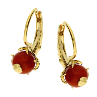 Kolczyki złote góralskie z koralowcem/big.zam. DJ 0066 regionalne próba 585