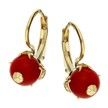 Kolczyki złote góralskie z koralowcem DJ 0068 regionalne próba 585