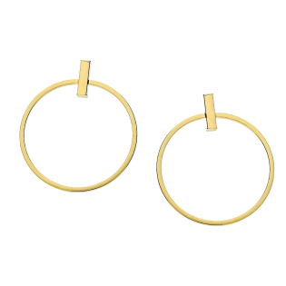 Kolczyki złote koło ramka i pałka/sztyft M3-012 próba 585