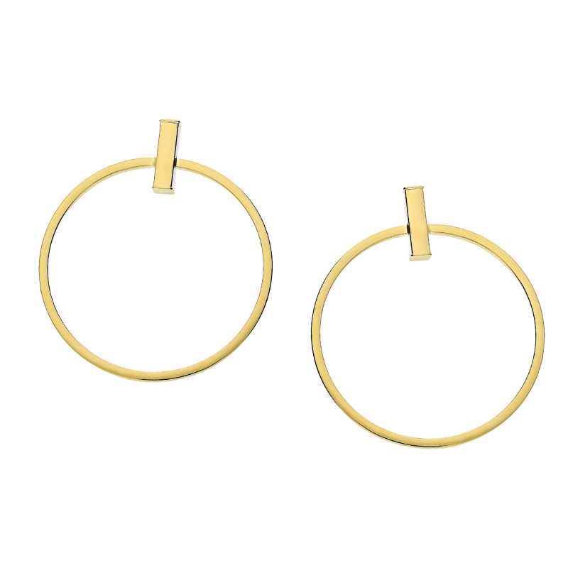 Kolczyki złote koło ramka i pałka/sztyft M3-012 próba 585