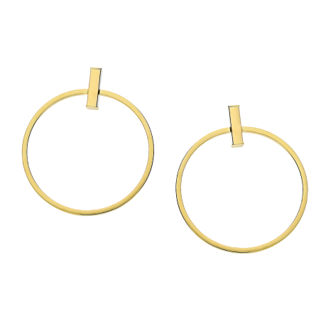 Kolczyki złote koło ramka i pałka/sztyft M3-012 próba 585