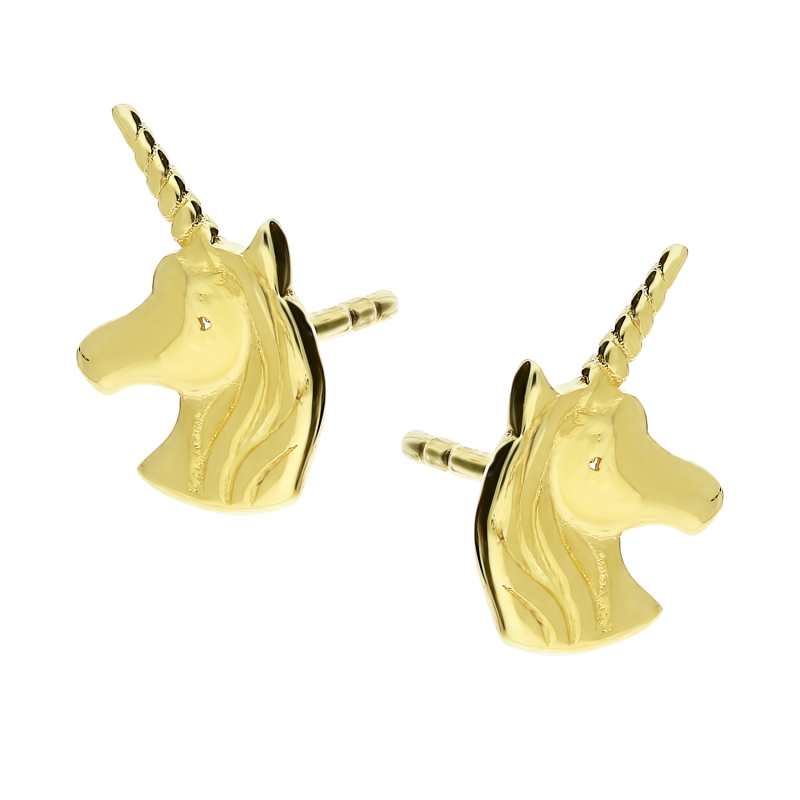 Złote kolczyki jednorożce pr. 375 sztyft - JubilerSezam.pl