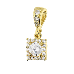Zawieszka złota kwadratowa markiza z białymi cyrkoniami OS 96-5331 ZIR próba 585