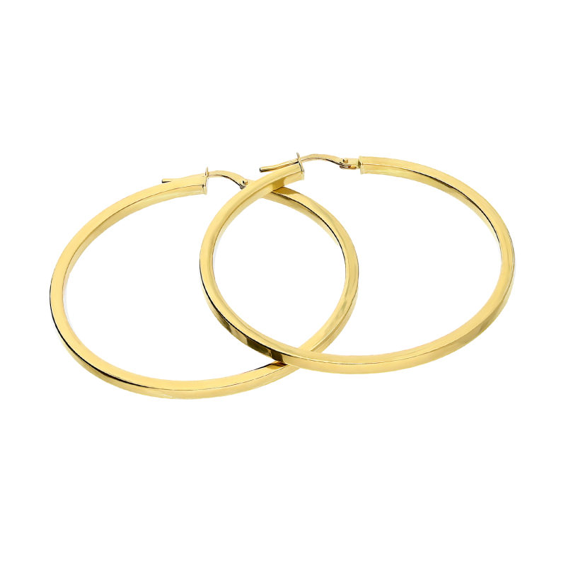 Kolczyki złote kółka rurka kwadratowa 45mm/ang.zap OS 180-240-Q próba 585