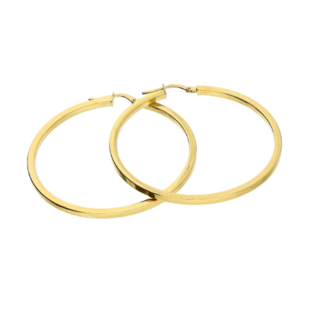 Kolczyki złote kółka rurka kwadratowa 45mm/ang.zap OS 180-240-Q próba 585