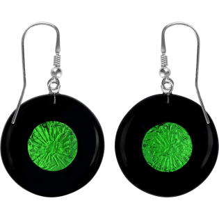 Kolczyki POSEJDON z zielonym szkłem murano/bigiel KQ WSZ866 próba 925