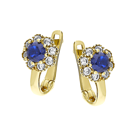 Złote kolczyki kwiatki dla dzieci pr. 585 - JubilerSezam.pl