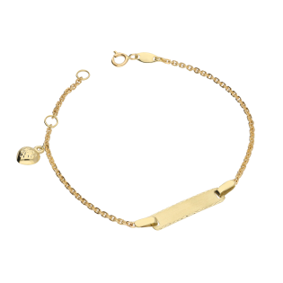Bransoleta złota dziecięca blaszka+serce dis/rolo AR X3FOR2B2739-II-BR-DC próba 375