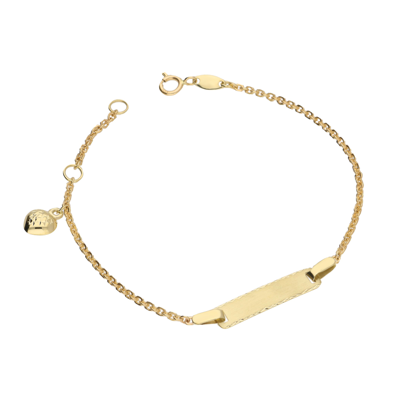 Bransoleta złota dziecięca blaszka+serce dis/rolo AR X3FOR2B2739-II-BR-DC próba 375