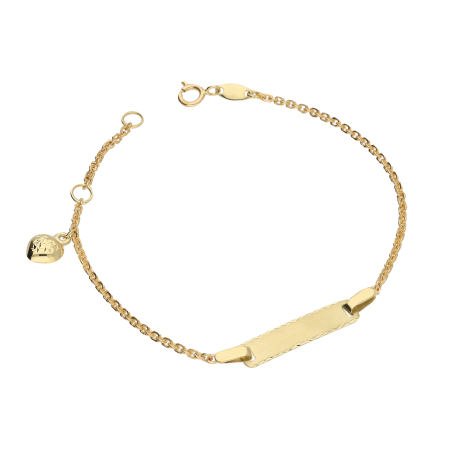 Bransoleta złota dziecięca blaszka+serce dis/rolo AR X3FOR2B2739-II-BR-DC próba 375