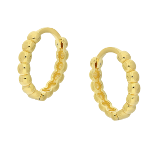 Kolczyki złote kółka 12 z kulkami bead/zatrzask MZ T61-E-313 próba 375