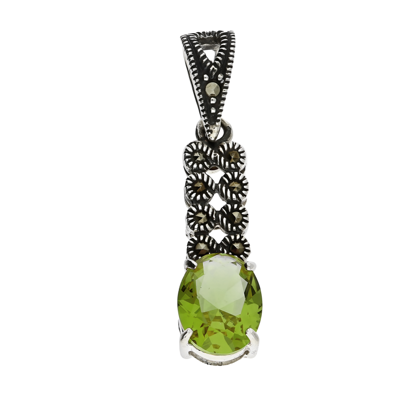 Srebrna Zawieszka z Zultanitem i Markazytami pr. 925 - JubilerSezam.pl