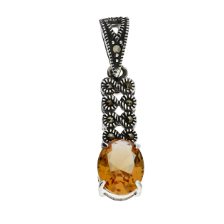 Srebrna Zawieszka z Zultanitem i Markazytami pr. 925 - JubilerSezam.pl