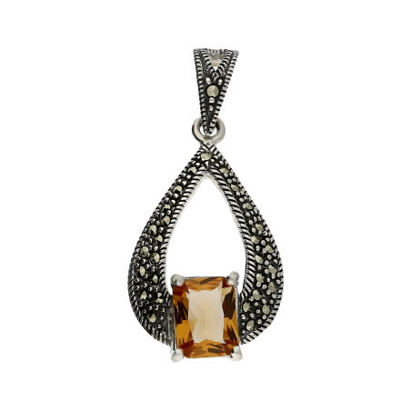 Srebrna Zawieszka z Zultanitem i Markazytami pr. 925 - JubilerSezam.pl