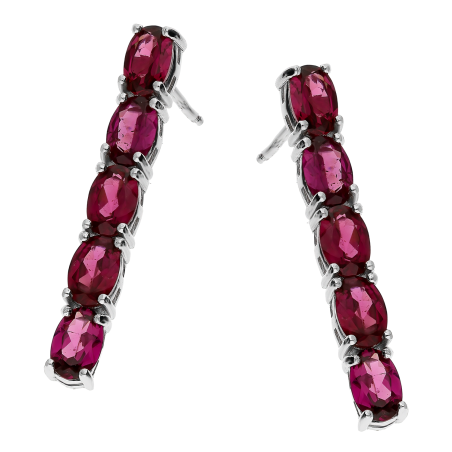 Kolczyki srebrny owalne rodolity/sztyft PA049 próba 925