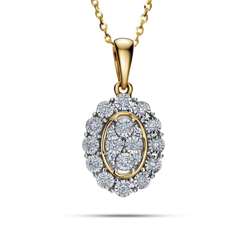 Zawieszka złota owalna markiza z białymi diamentami LC CE2391 Y owal próba 585