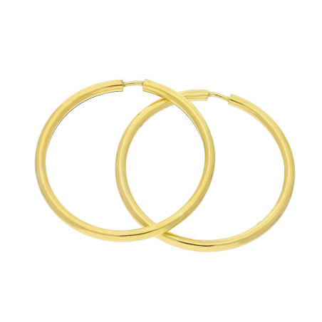 Kolczyki pozłacane kółka szarniry 25mm PW KSZ-25mm-2,0 GOLD próba 925