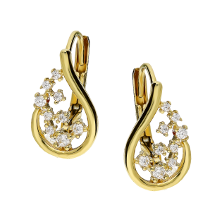 Kolczyki złote kropla ramka z cyrkoniami/big.zam. S3 ZYN-30 próba 375