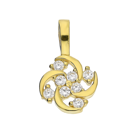 Zawieszka złota ażurowy wiatrak z cyrkoniami ZQ 374 próba 375