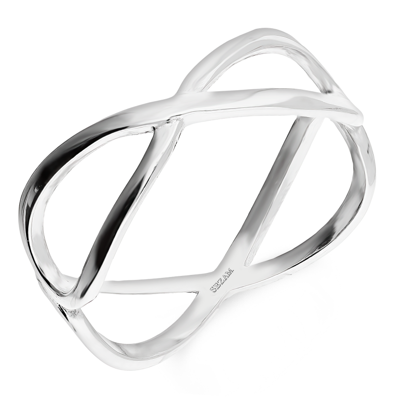 Pierścionek srebrny infinity ramki x2 HS1624 próba 925