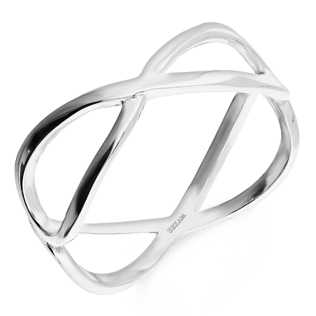 Pierścionek srebrny infinity ramki x2 HS1624 próba 925