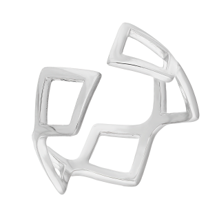 Pierścionek srebrny duże ażurowe romby/otwarty HS1627 ROD próba 925