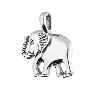 Zawieszka srebrna oksydowany słoń z trąbą do góry TB 11490 próba 925