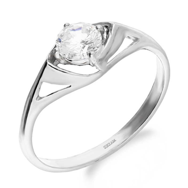 Pierścionek srebrny cyrkonia w łódce TB 17423 próba 925