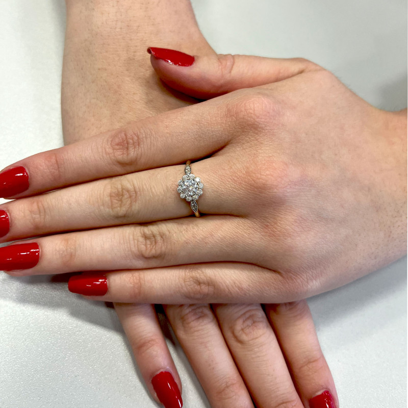 Pierścionek złoty Metropolis z białymi cyrkoniami DJ PREMIUM323M próba 375