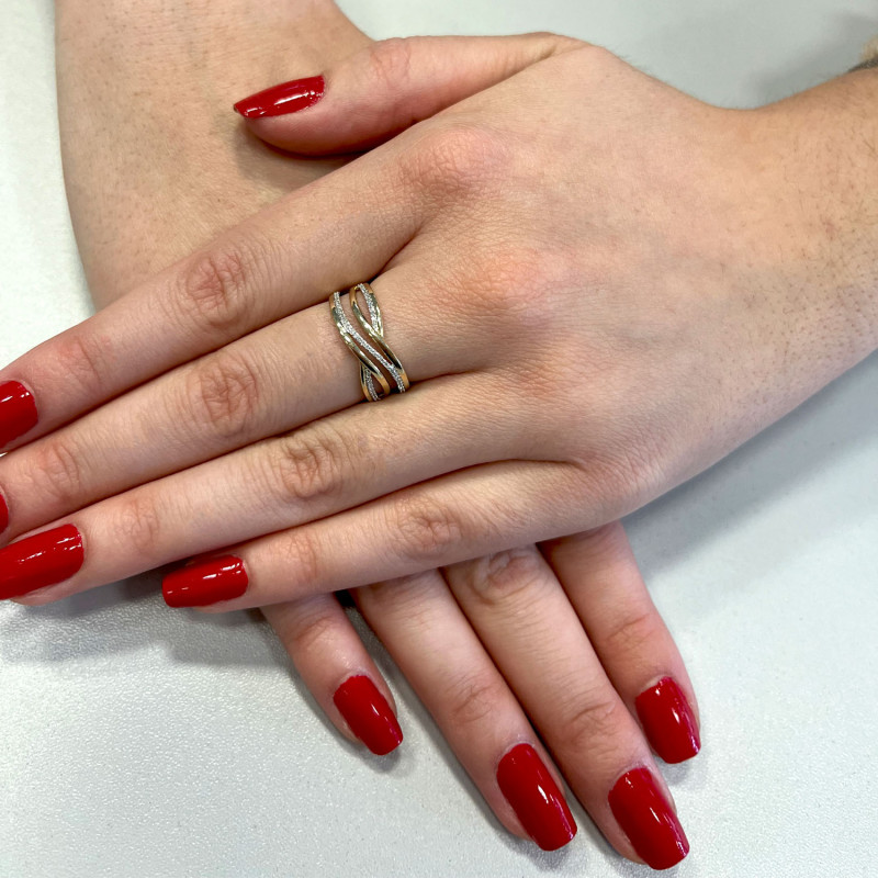 Pierścionek złoty VENEZIA z białymi diamentami LC JR8824 Y próba 585