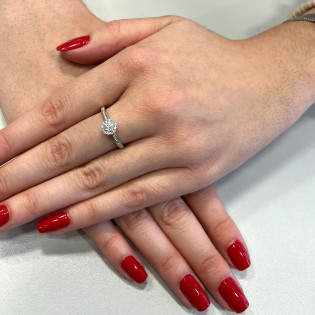 Pierścionek zaręczynowy BRIDELL z białymi diamentami GR bis-0,25ct NF GS-541 próba 585