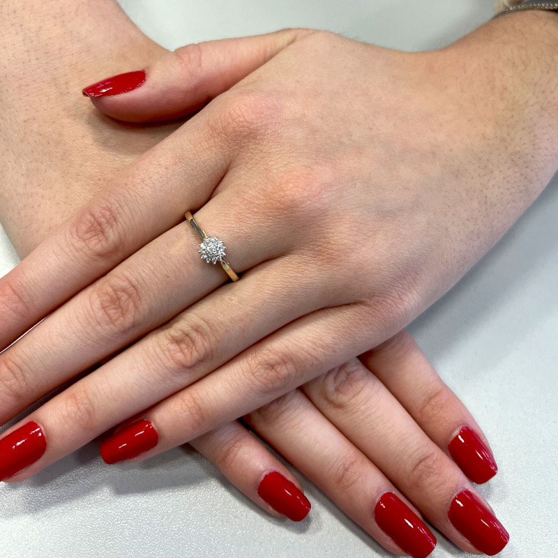 Pierścionek zaręczynowy BRIDELL z białymi diamentami NF GS-984 próba 585