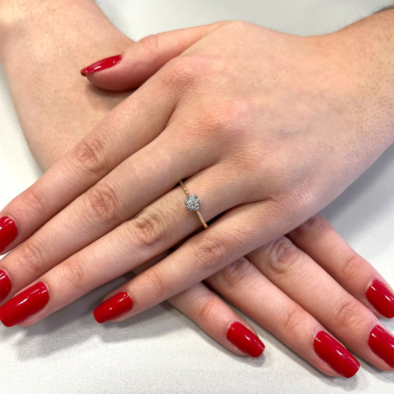 Pierścionek zaręczynowy ROYAL z diamentem NF JRI-1176-10 próba 585