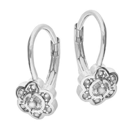 Srebrne kolczyki kwiatuszki z cyrkoniami pr. 925 - JubilerSezam.pl