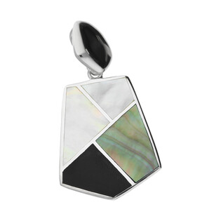 Zawieszka pięciokąt z masą perłową i emalią NJ 7375 próba 925