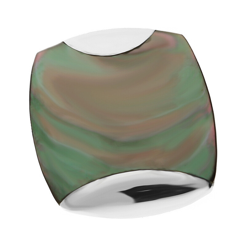 Zawieszka mała kwadrat obły z zieloną masą perłową  NJ 7438 próba 925