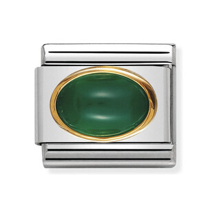 Element link 18K agat zielony NP 030502 03