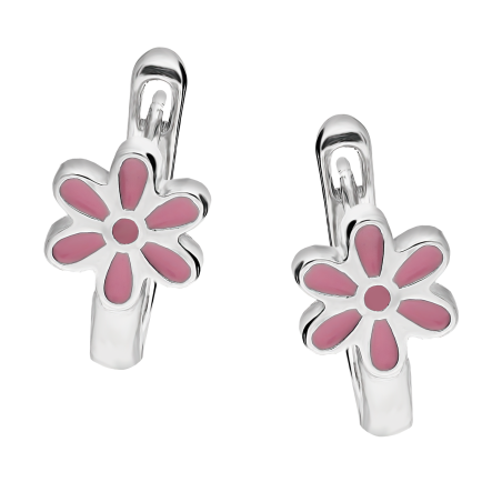 Srebrne kolczyki dla dziewczynki kwiatek - JubilerSezam.pl